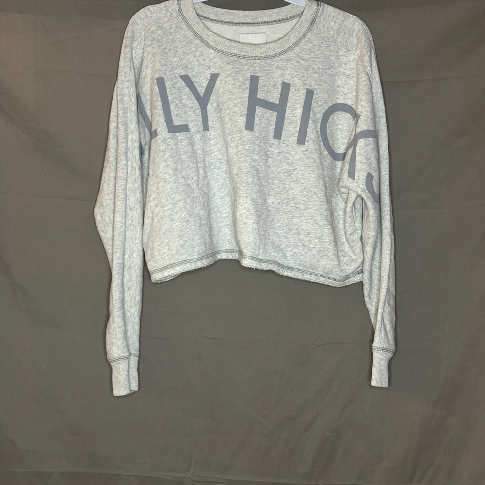 Gilly Hicks Women's Grey Cropped Sweatshirt